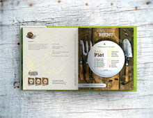 Load image into Gallery viewer, Double page spread showing the contents page of Lost the Plot allotment book by allotment junkie
